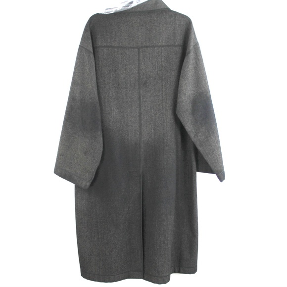 Fendi Vintage Double Faced Black Tan Wool Blend Top Coat Belted Long Trench 42 - Picture 11 of 12